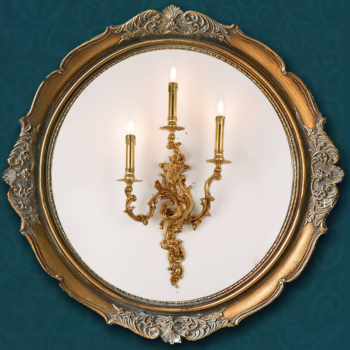 Palace Wall Light - Lost-Wax Hand-Cast Solid Brass Rococo Sconce