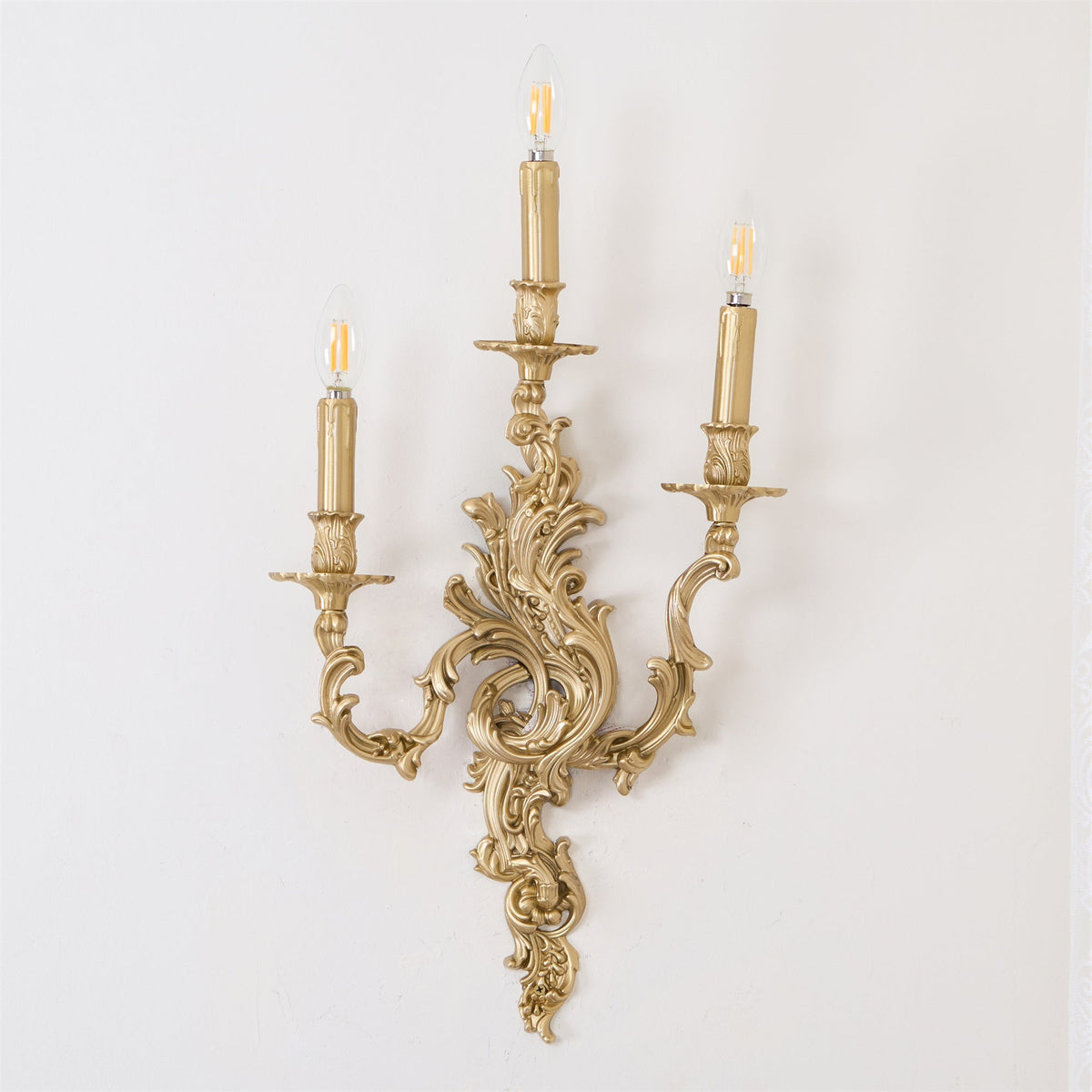 Palace Wall Light - Lost-Wax Hand-Cast Solid Brass Rococo Sconce