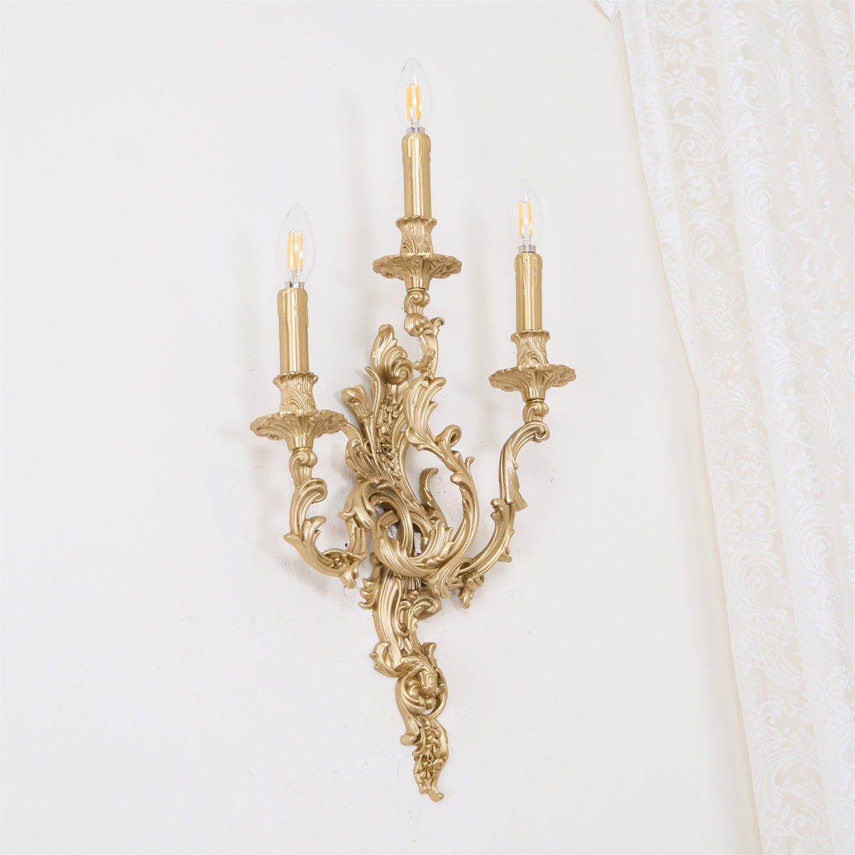 Palace Wall Light - Lost-Wax Hand-Cast Solid Brass Rococo Sconce