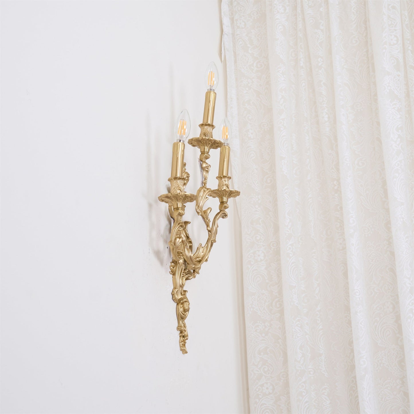Palace Wall Light - Lost-Wax Hand-Cast Solid Brass Rococo Sconce