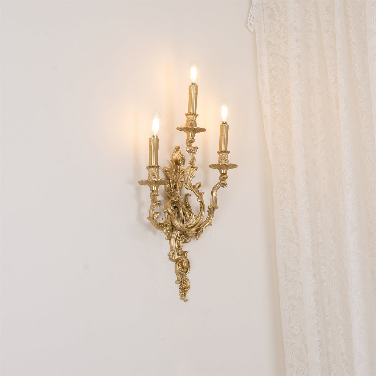 Palace Wall Light - Lost-Wax Hand-Cast Solid Brass Rococo Sconce