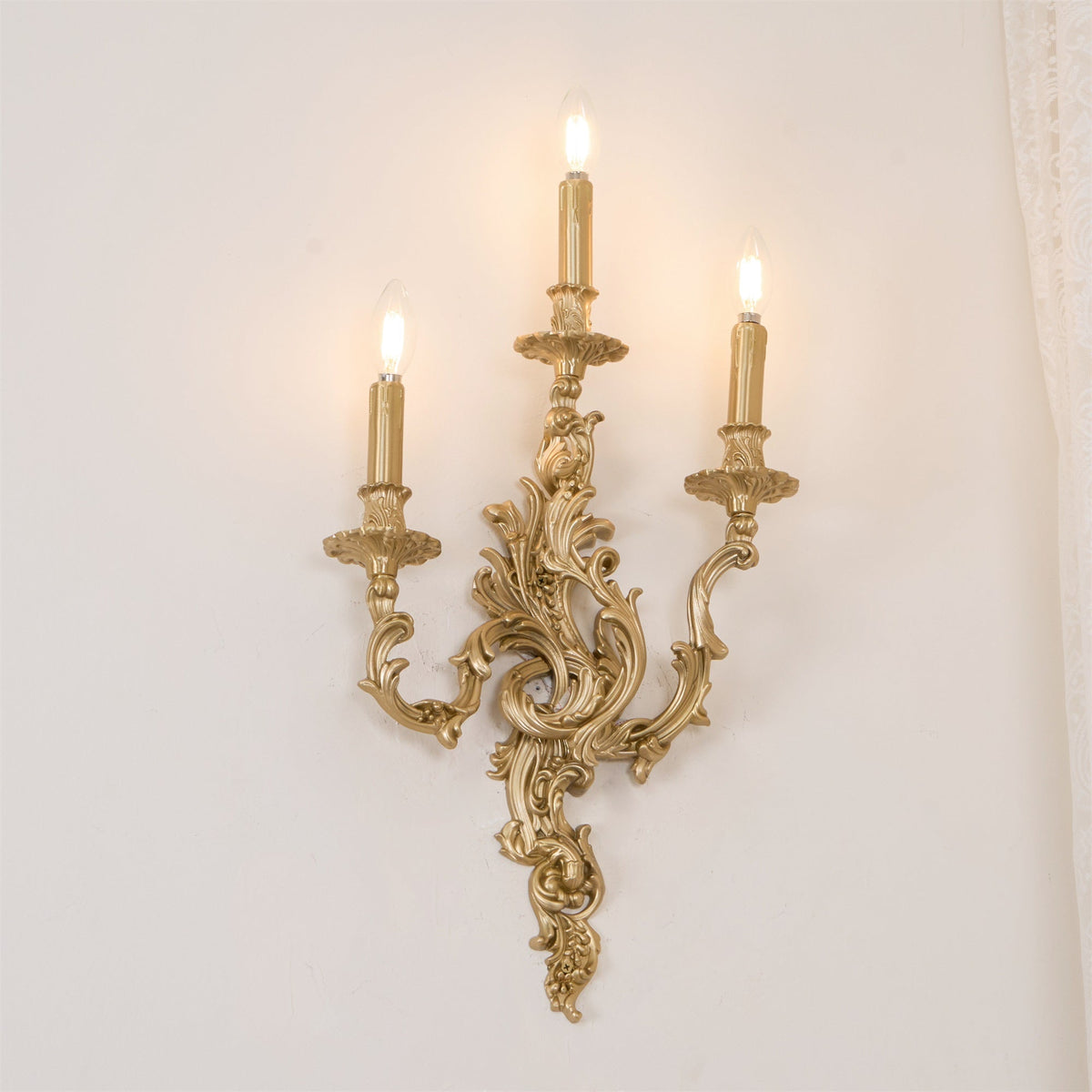 Palace Wall Light - Lost-Wax Hand-Cast Solid Brass Rococo Sconce