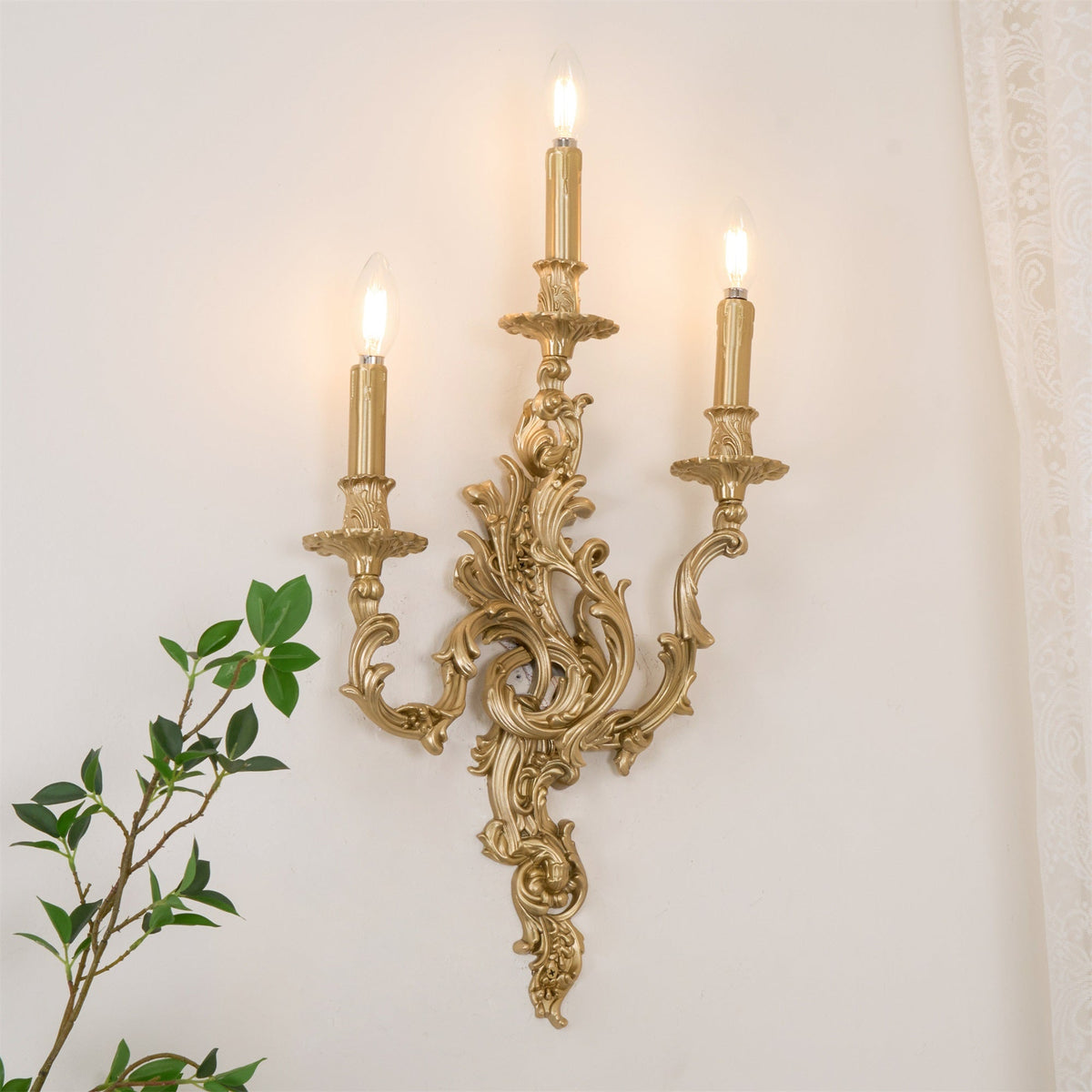Palace Wall Light - Lost-Wax Hand-Cast Solid Brass Rococo Sconce