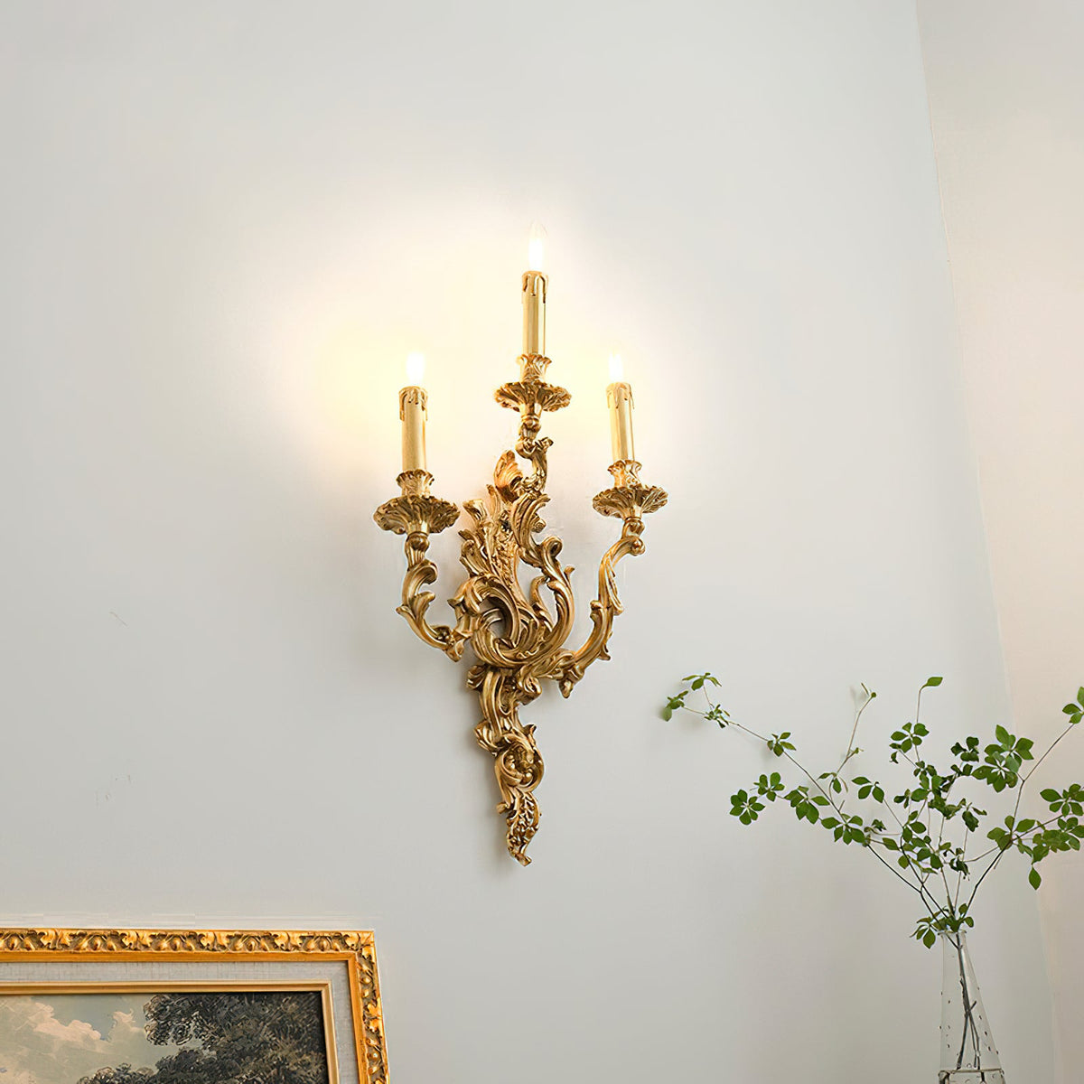 Palace Wall Light - Lost-Wax Hand-Cast Solid Brass Rococo Sconce