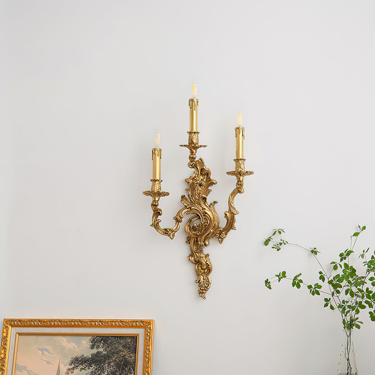 Palace Wall Light - Lost-Wax Hand-Cast Solid Brass Rococo Sconce