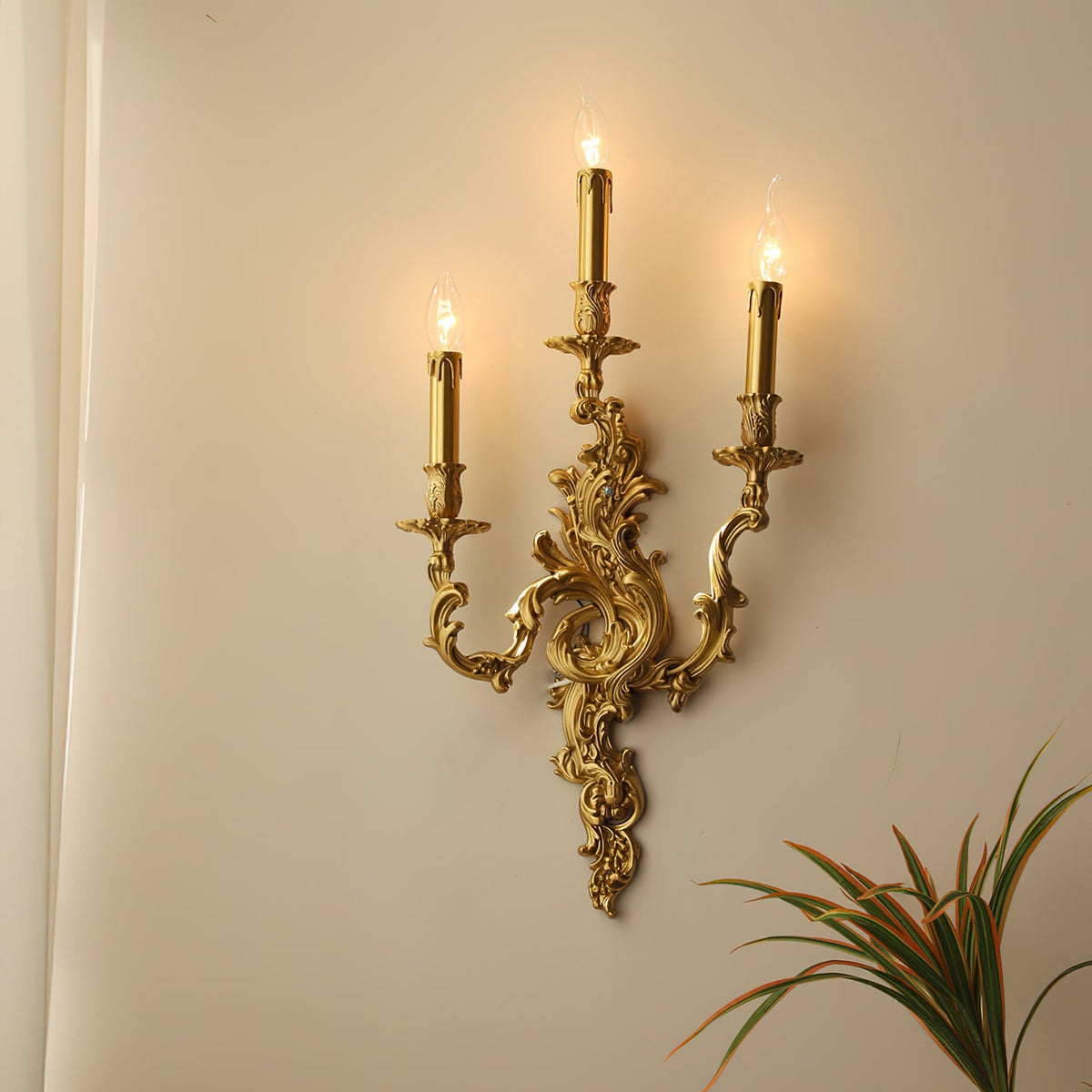 Palace Wall Light - Lost-Wax Hand-Cast Solid Brass Rococo Sconce