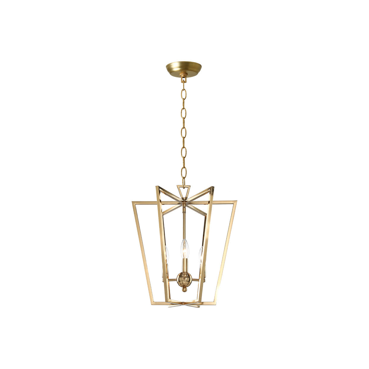 Palais Lantern Pendant Light - Open Geometric Gold Lantern Chandelier