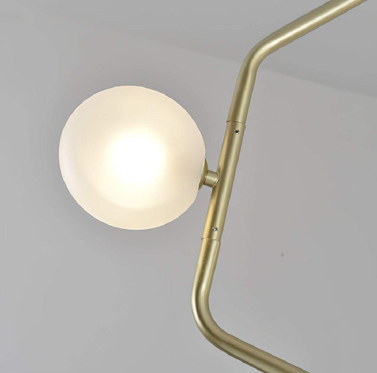 Palindrome Chandelier - Rotating Modular Brass & Glass Globe Light