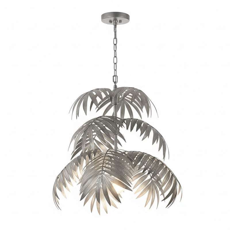 Palm Pendant Light - Art Deco Gold Cascading Palm Leaf Chandelier