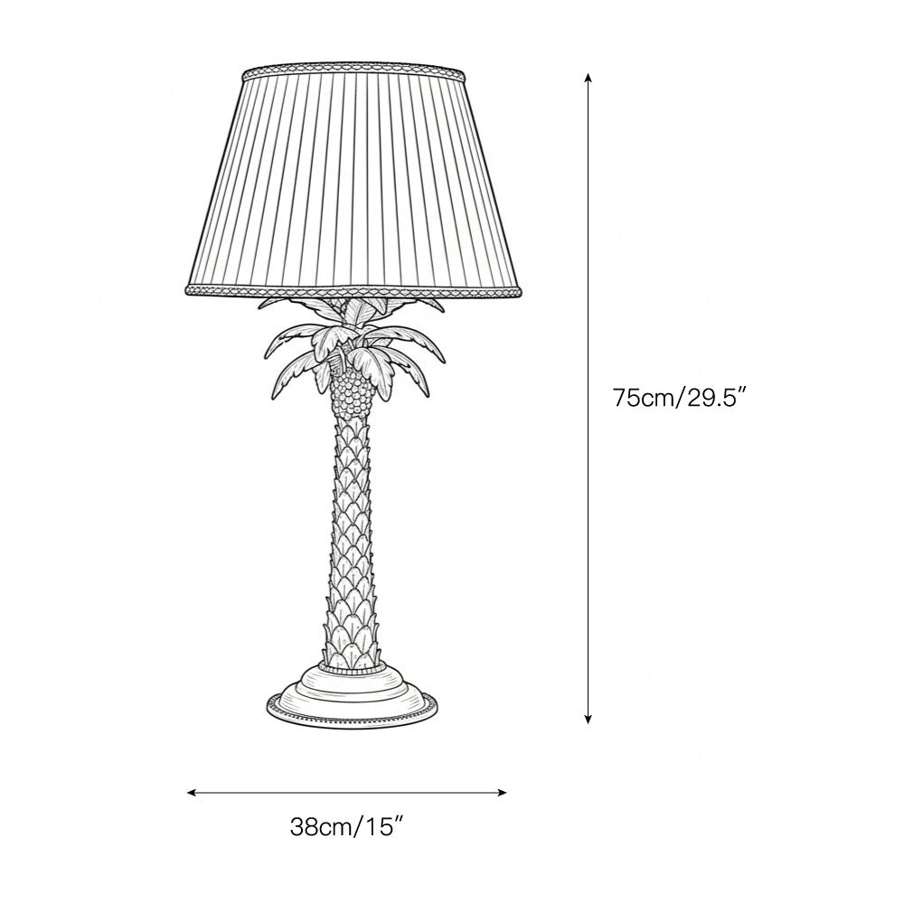 Palm Tree Table Lamp - Sculptural Brass Botanical Light
