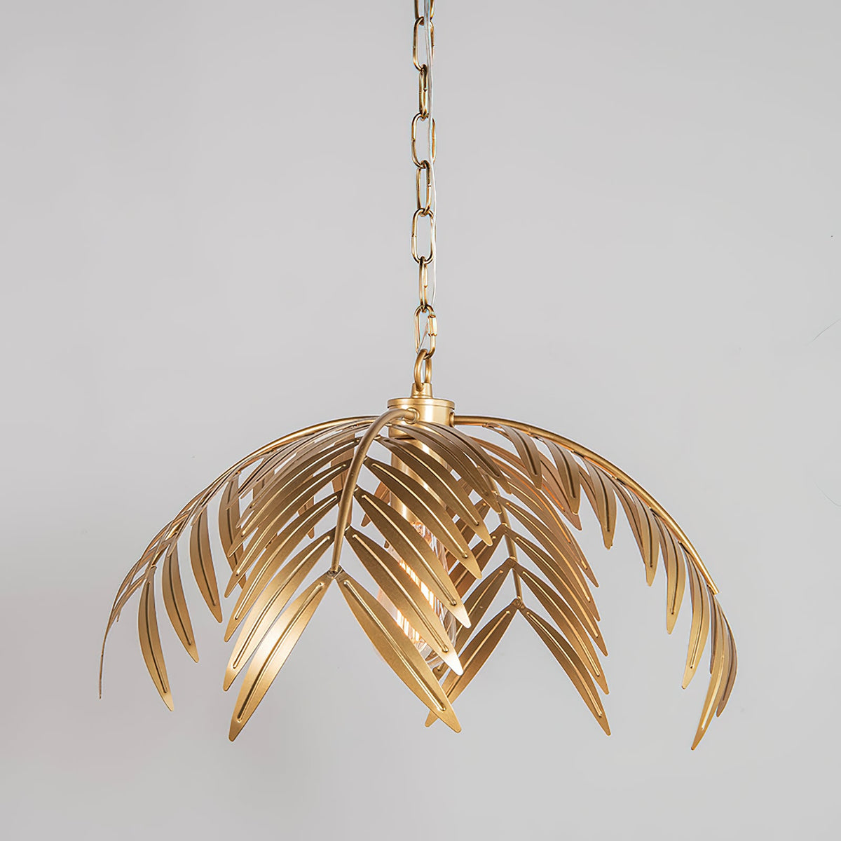Palm Pendant Light - Art Deco Gold Cascading Palm Leaf Chandelier