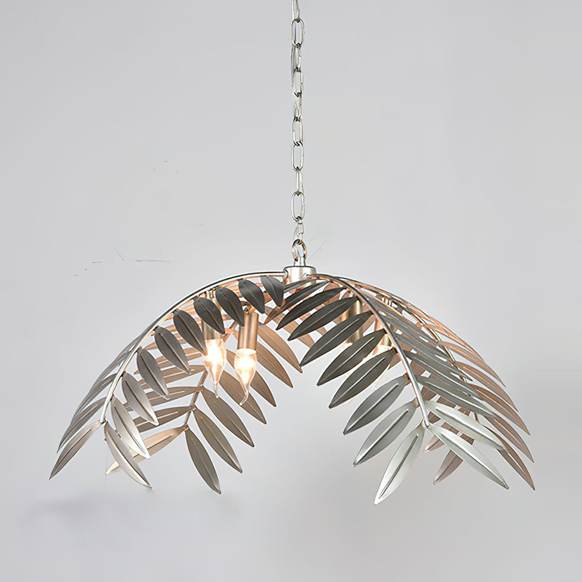 Palm Pendant Light - Art Deco Gold Cascading Palm Leaf Chandelier