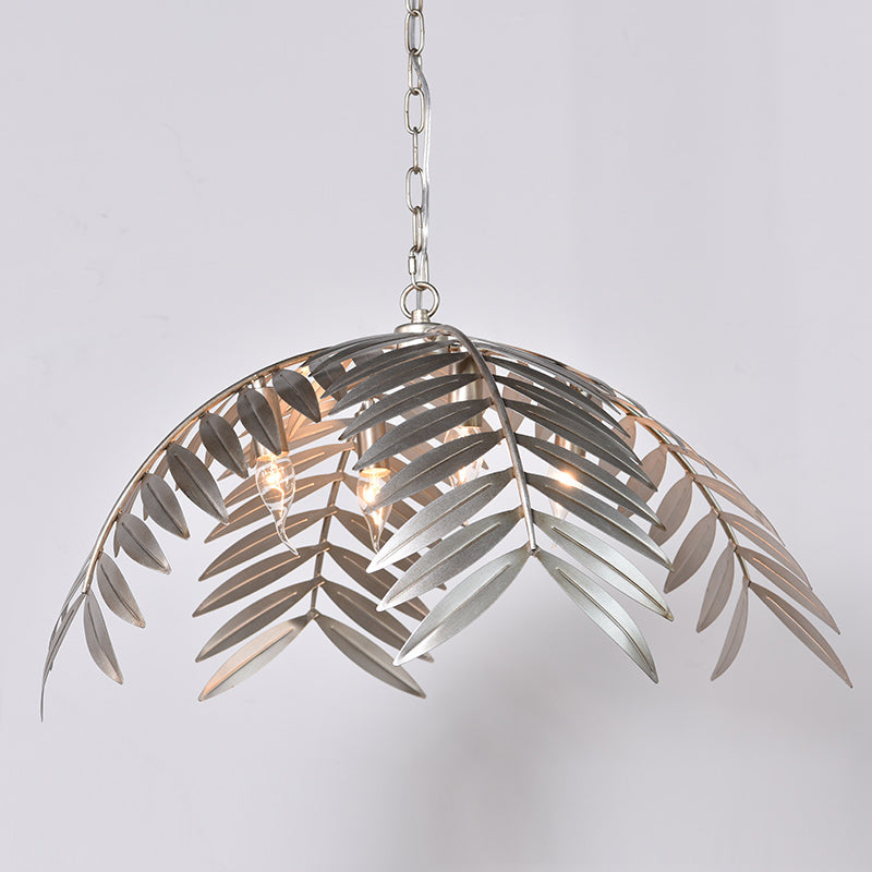 Palm Pendant Light - Art Deco Gold Cascading Palm Leaf Chandelier