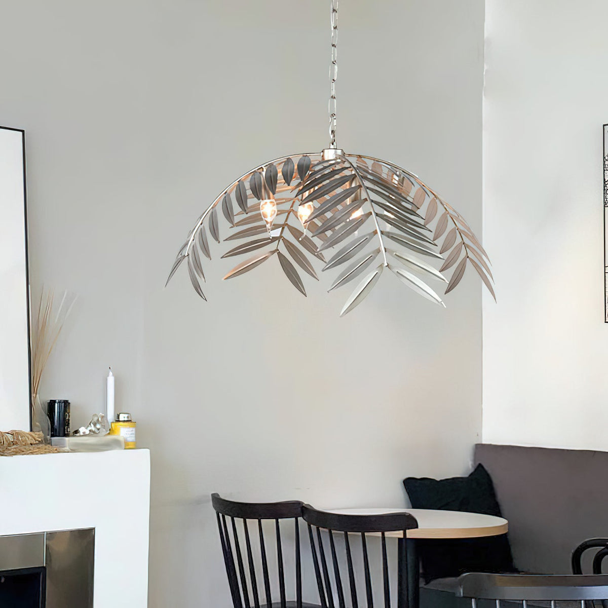 Palm Pendant Light - Art Deco Gold Cascading Palm Leaf Chandelier