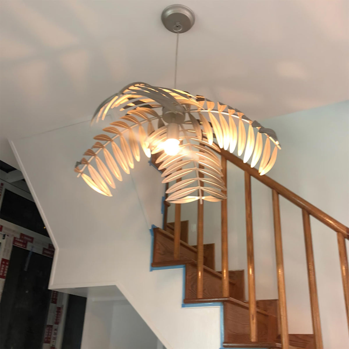 Palm Pendant Light - Art Deco Gold Cascading Palm Leaf Chandelier