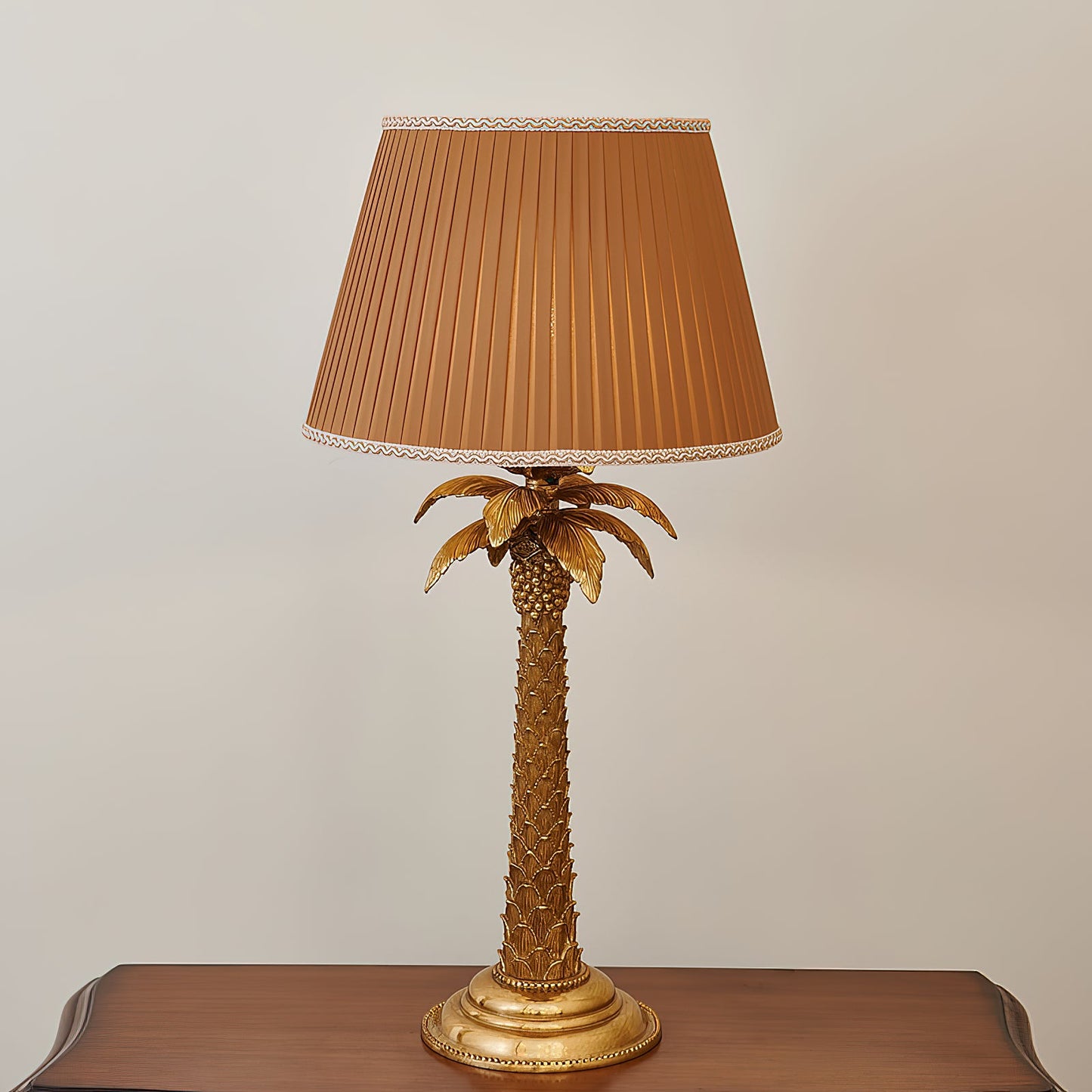 Palm Tree Table Lamp - Sculptural Brass Botanical Light