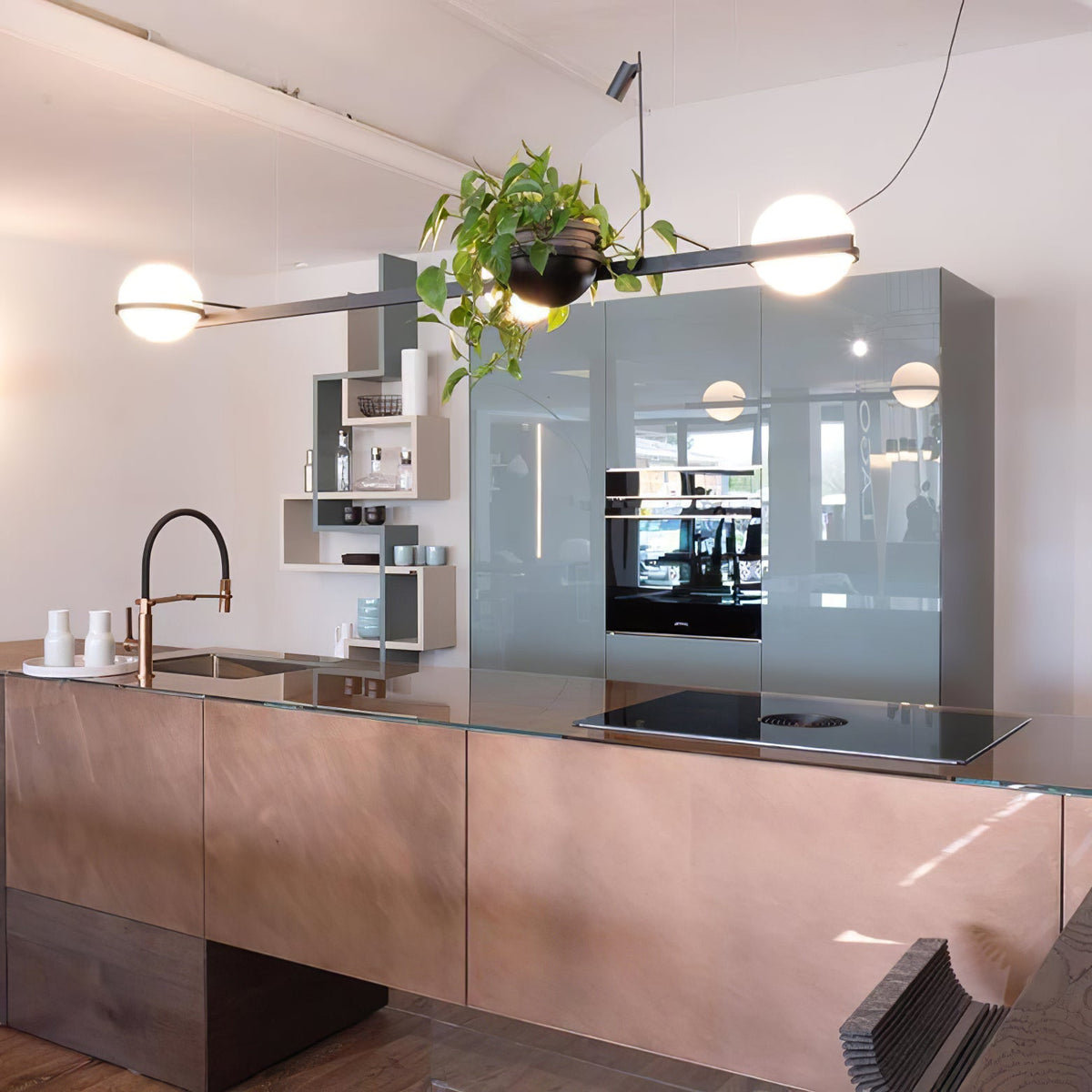 Palma Pendant Lamp - Floating Globe Light & Integrated Planter