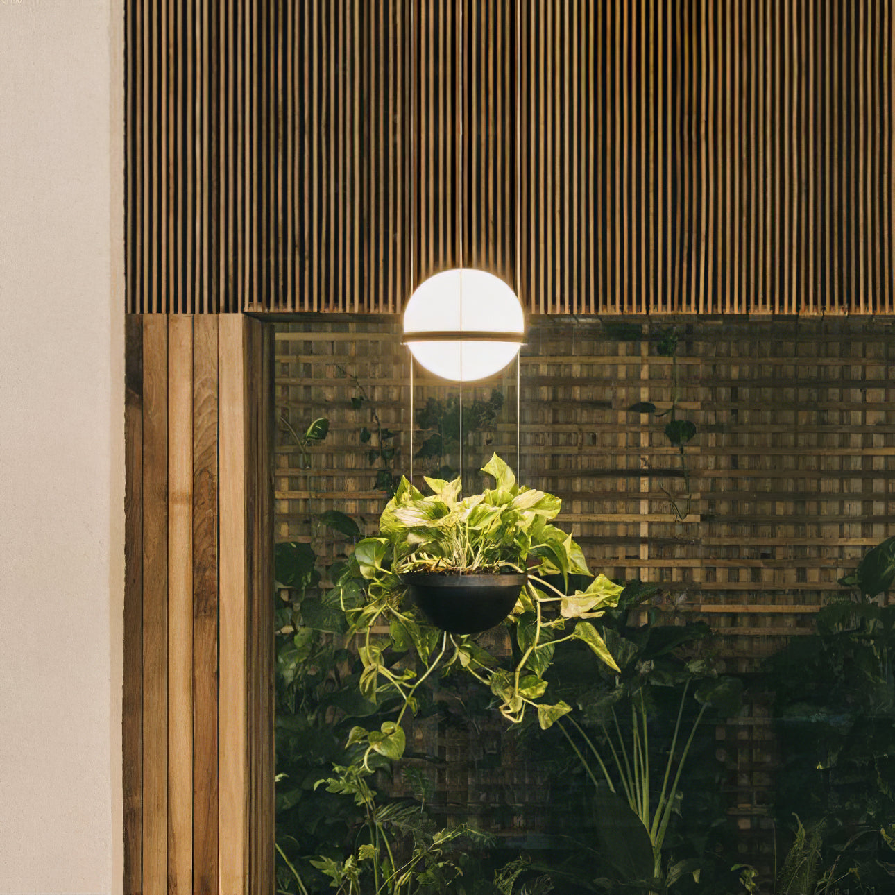 Palma Pendant Lamp - Floating Globe Light & Integrated Planter