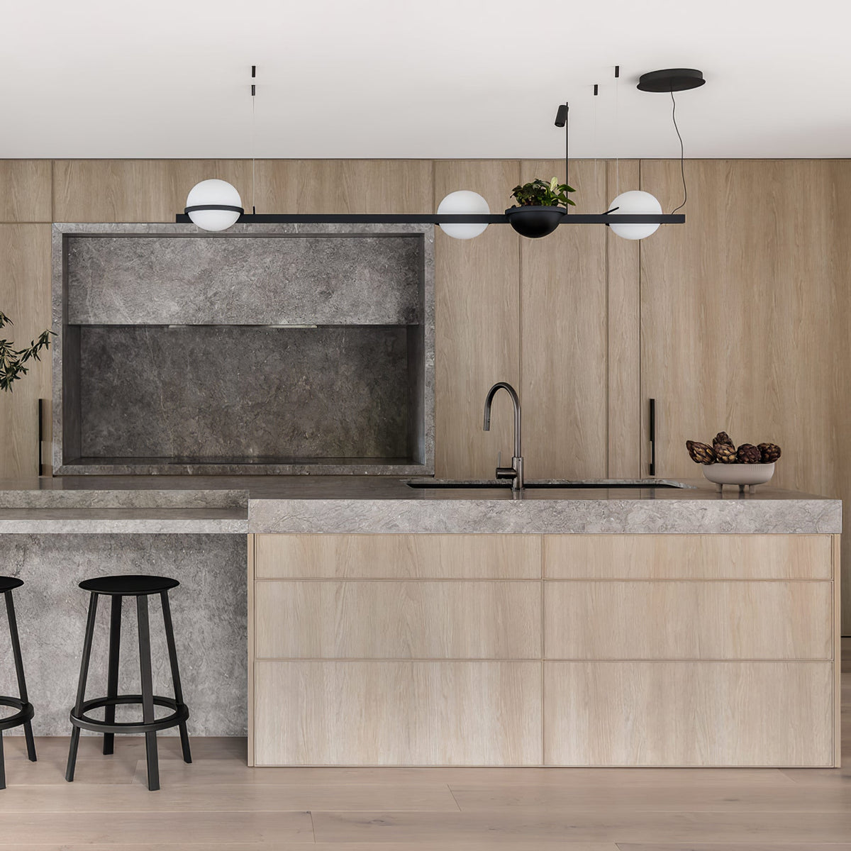 Palma Pendant Lamp - Floating Globe Light & Integrated Planter