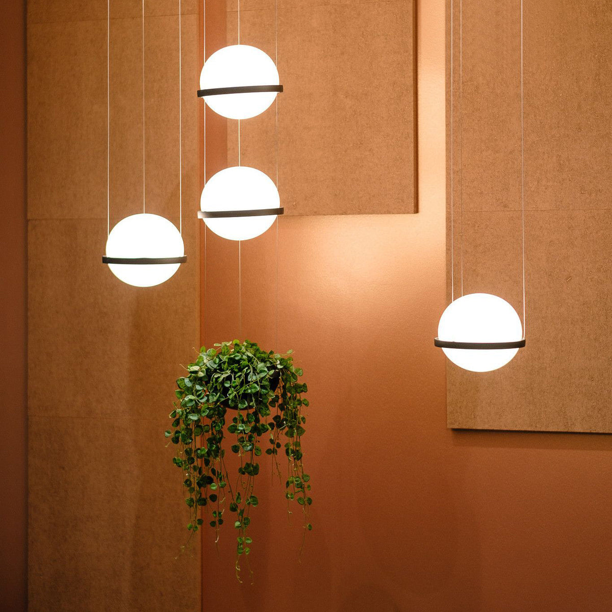 Palma Pendant Lamp - Floating Globe Light & Integrated Planter