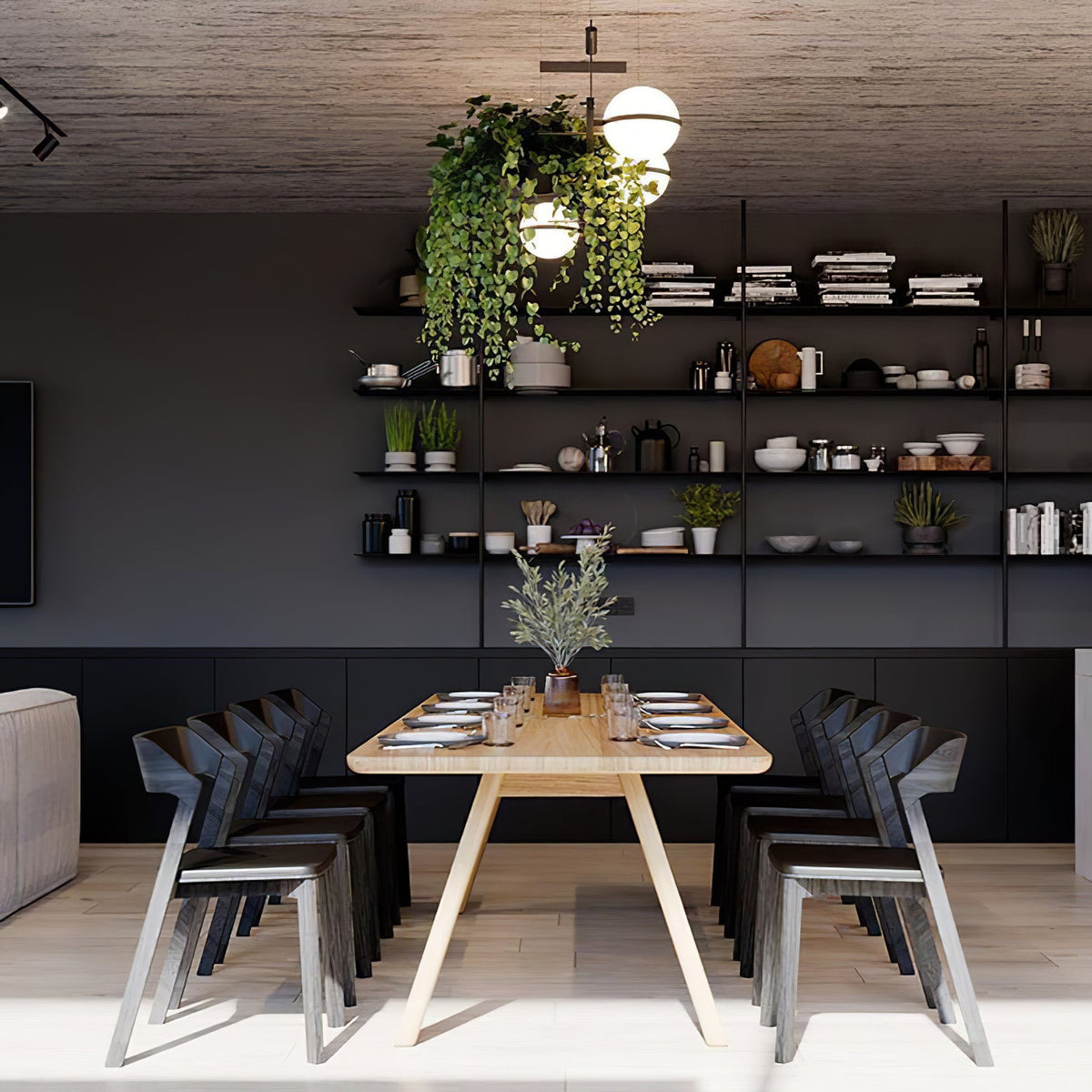 Palma Pendant Lamp - Floating Globe Light & Integrated Planter