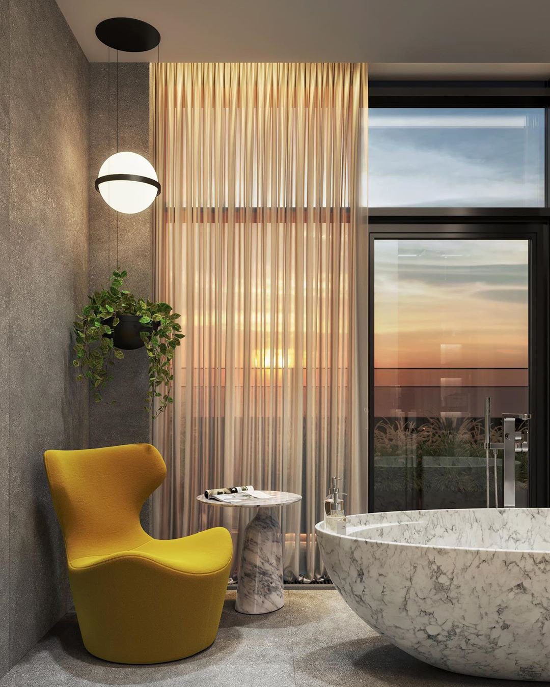 Palma Pendant Lamp - Floating Globe Light & Integrated Planter