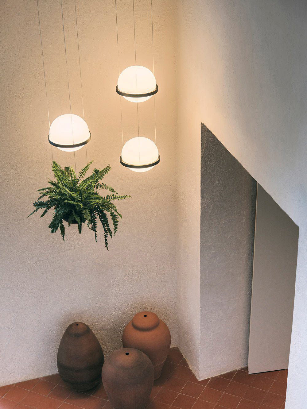 Palma Pendant Lamp - Floating Globe Light & Integrated Planter