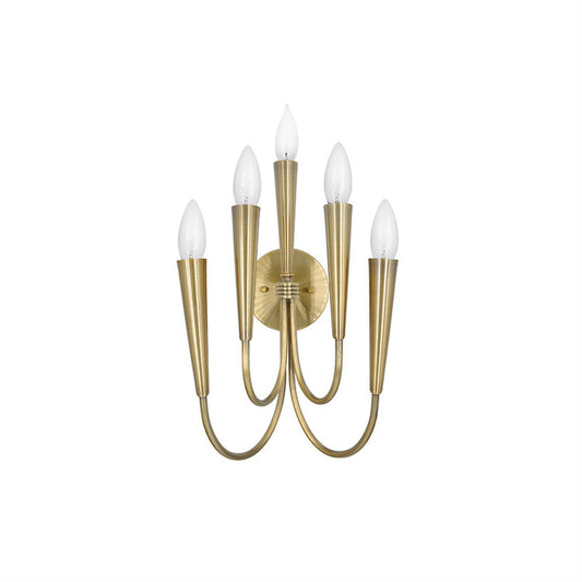 Pandora Wall Lamp - Vintage Curved Brass Wall Sconce