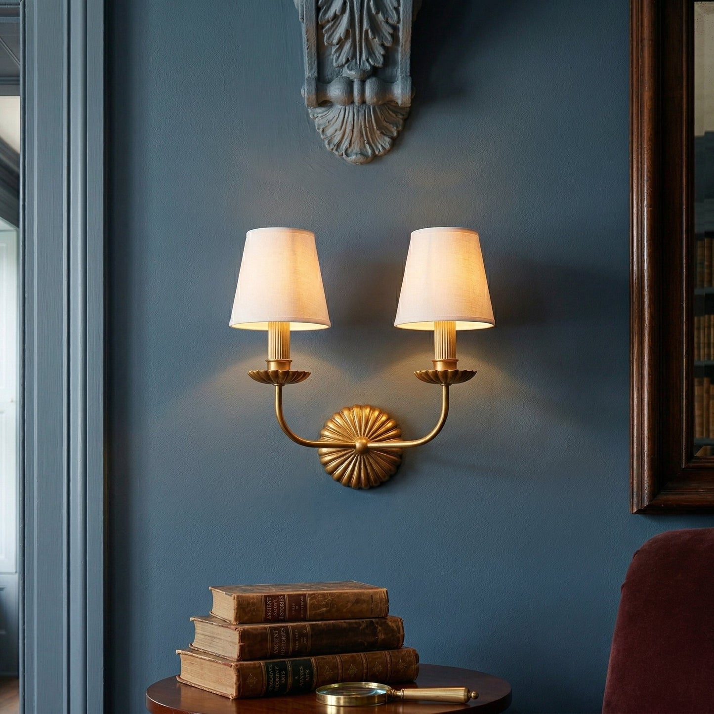 Catina Wall Lamp - Luxury Antique Gold Leaf 2-Light Sconce