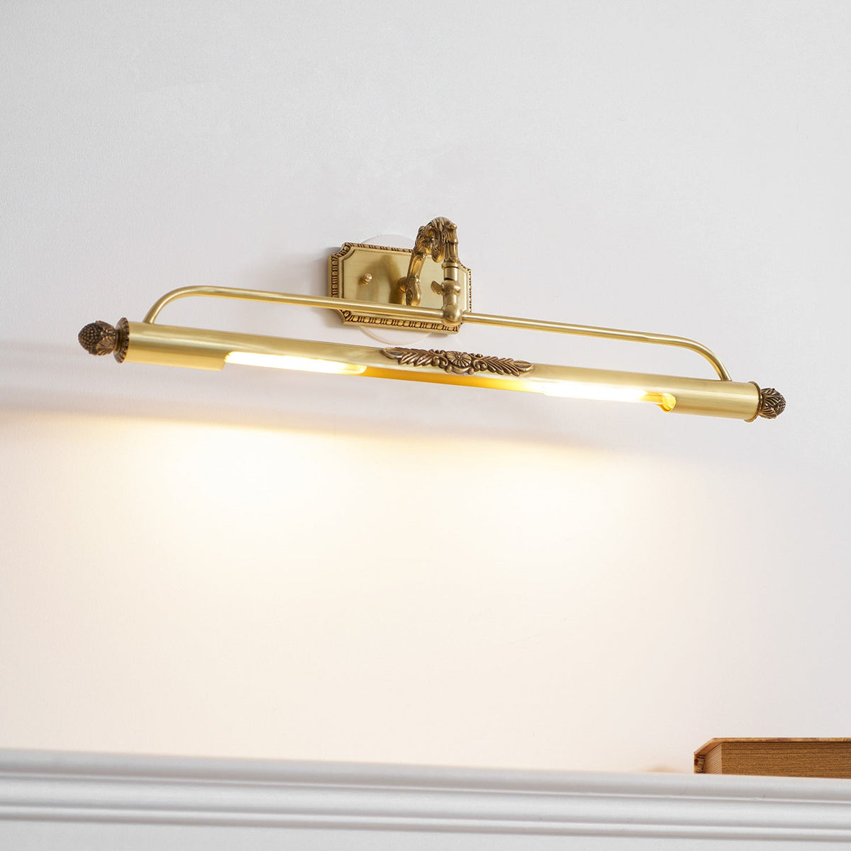 Pania Brass Wall Lamp - Picture Frame Picture Light in Antique Brass