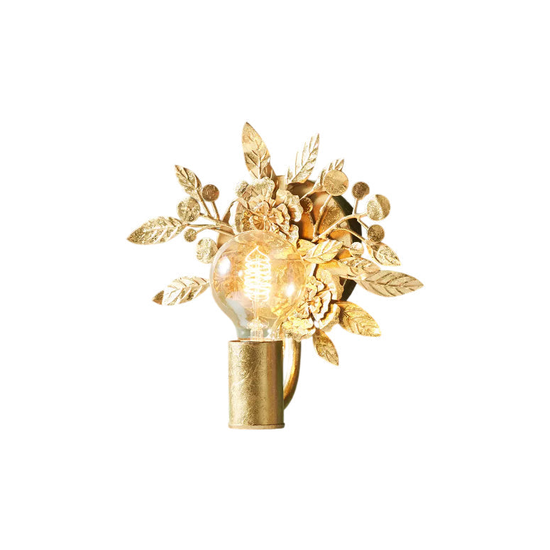 Paradiso Wall Lamp - Hand-Gilded Gold Leaf Floral Sconce