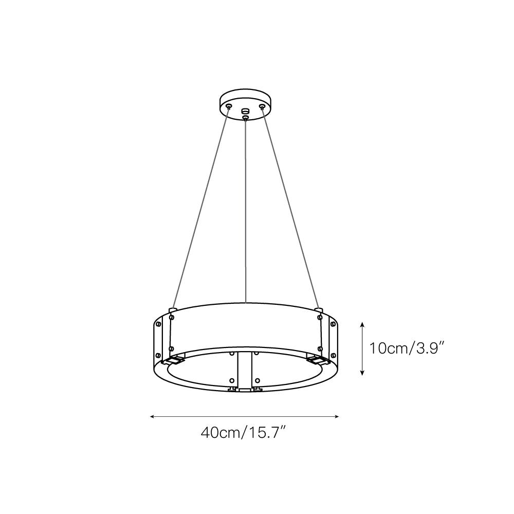 Parallel Ring Chandelier - Segmented Hand-Textured Glass Ring Light