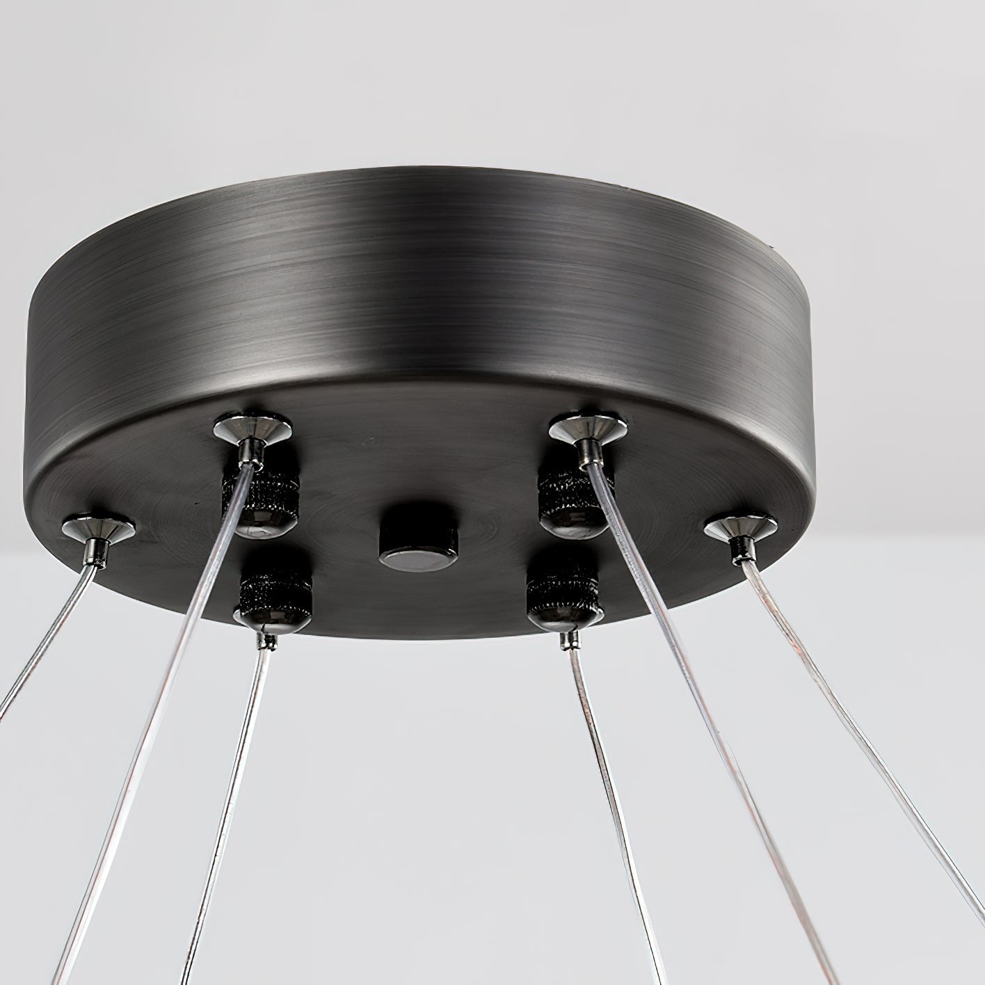 Parallel Ring Chandelier - Segmented Hand-Textured Glass Ring Light