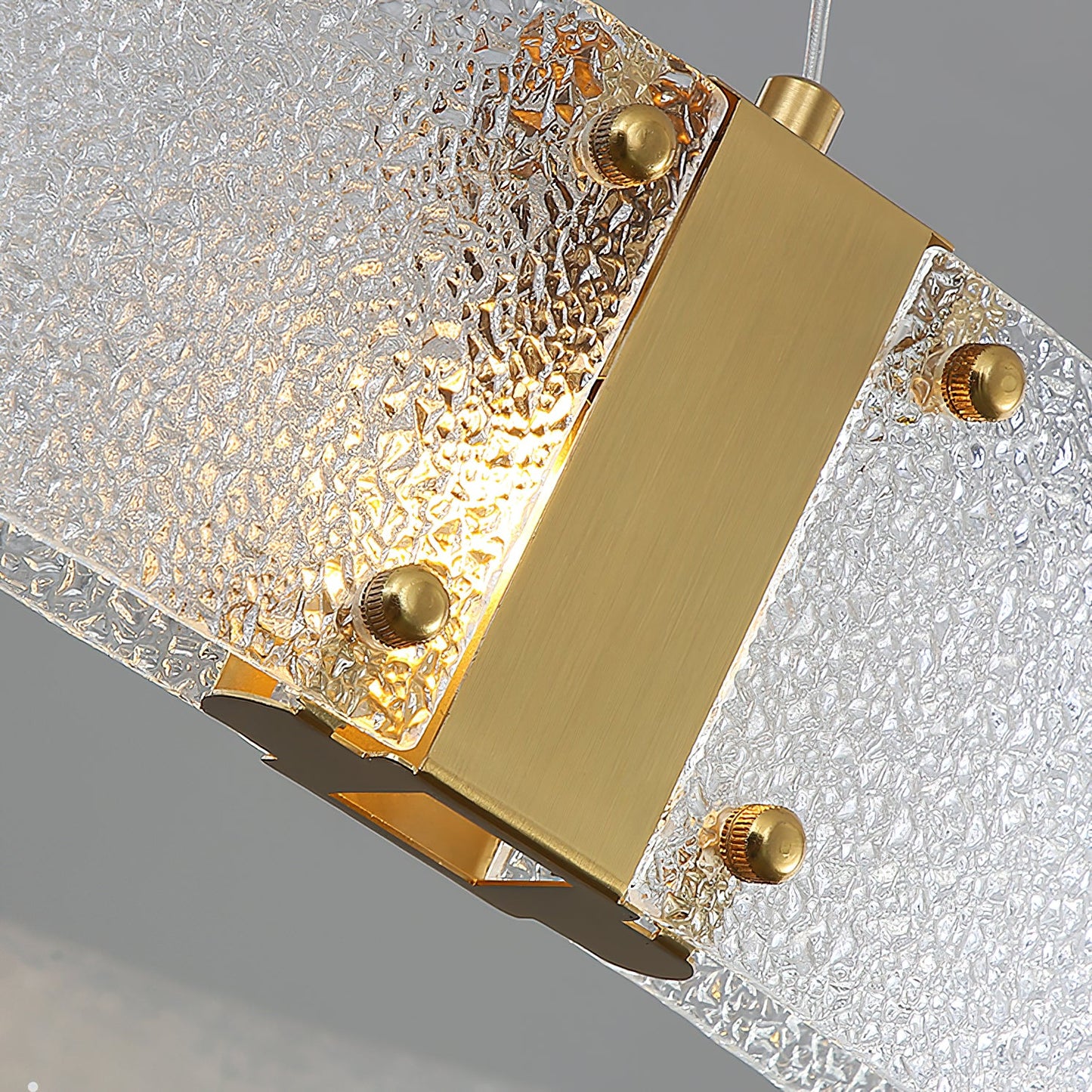 Parallel Ring Chandelier - Segmented Hand-Textured Glass Ring Light