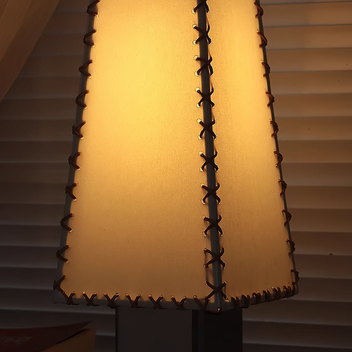 Parchment Table Lamp - Solid Walnut & Silver Iron Base Accent Light