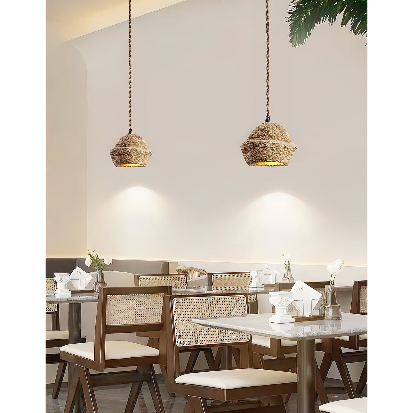 Patchvara Pendant Lamp - Natural Monkey Bowl Tree Husk Pendant | Modern Organic Fruit Shell Lighting