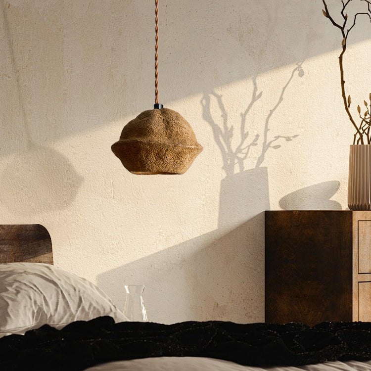 Patchvara Pendant Lamp - Natural Monkey Bowl Tree Husk Pendant | Modern Organic Fruit Shell Lighting