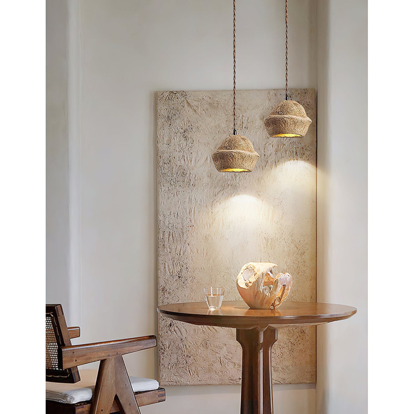 Patchvara Pendant Lamp - Natural Monkey Bowl Tree Husk Pendant | Modern Organic Fruit Shell Lighting