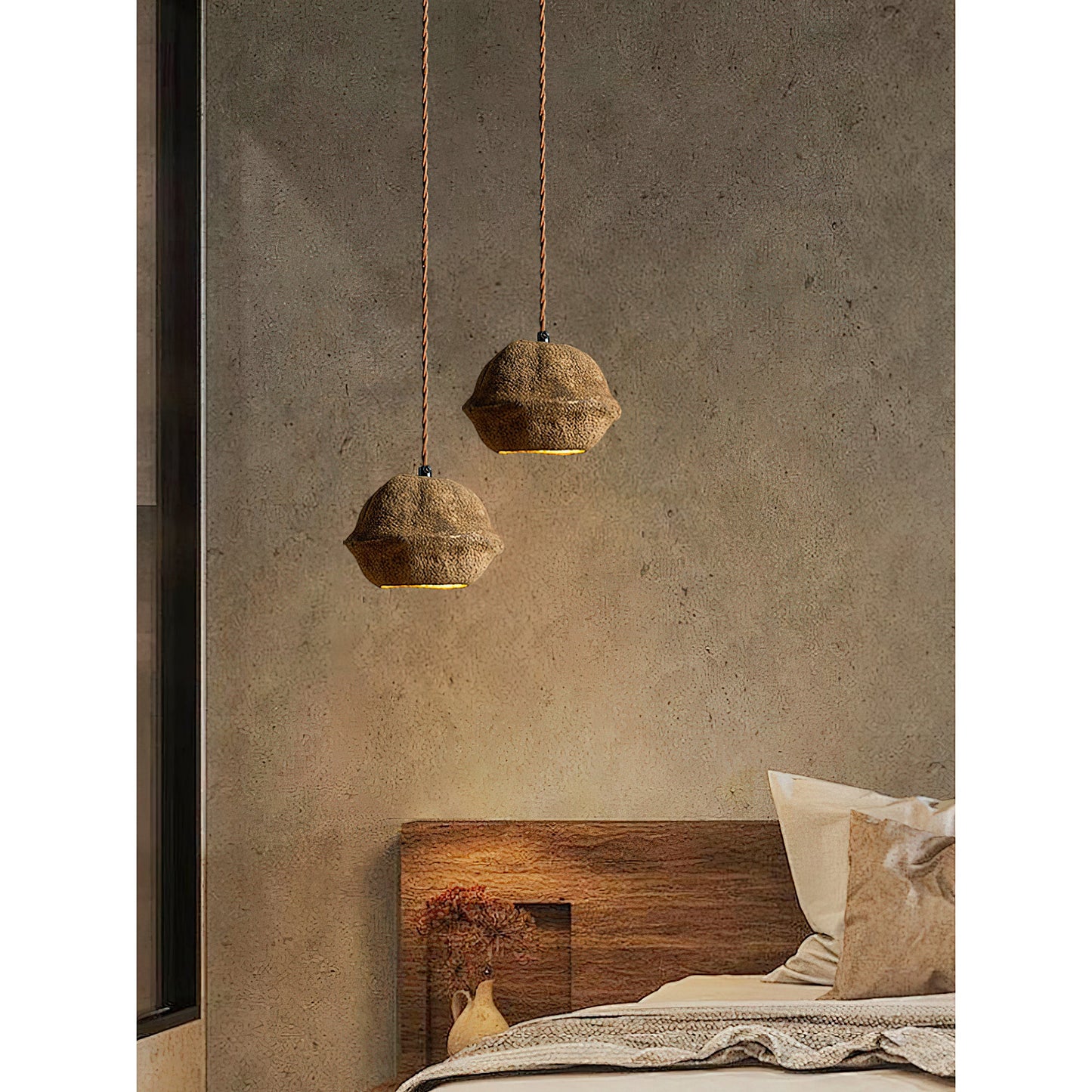 Patchvara Pendant Lamp - Natural Monkey Bowl Tree Husk Pendant | Modern Organic Fruit Shell Lighting
