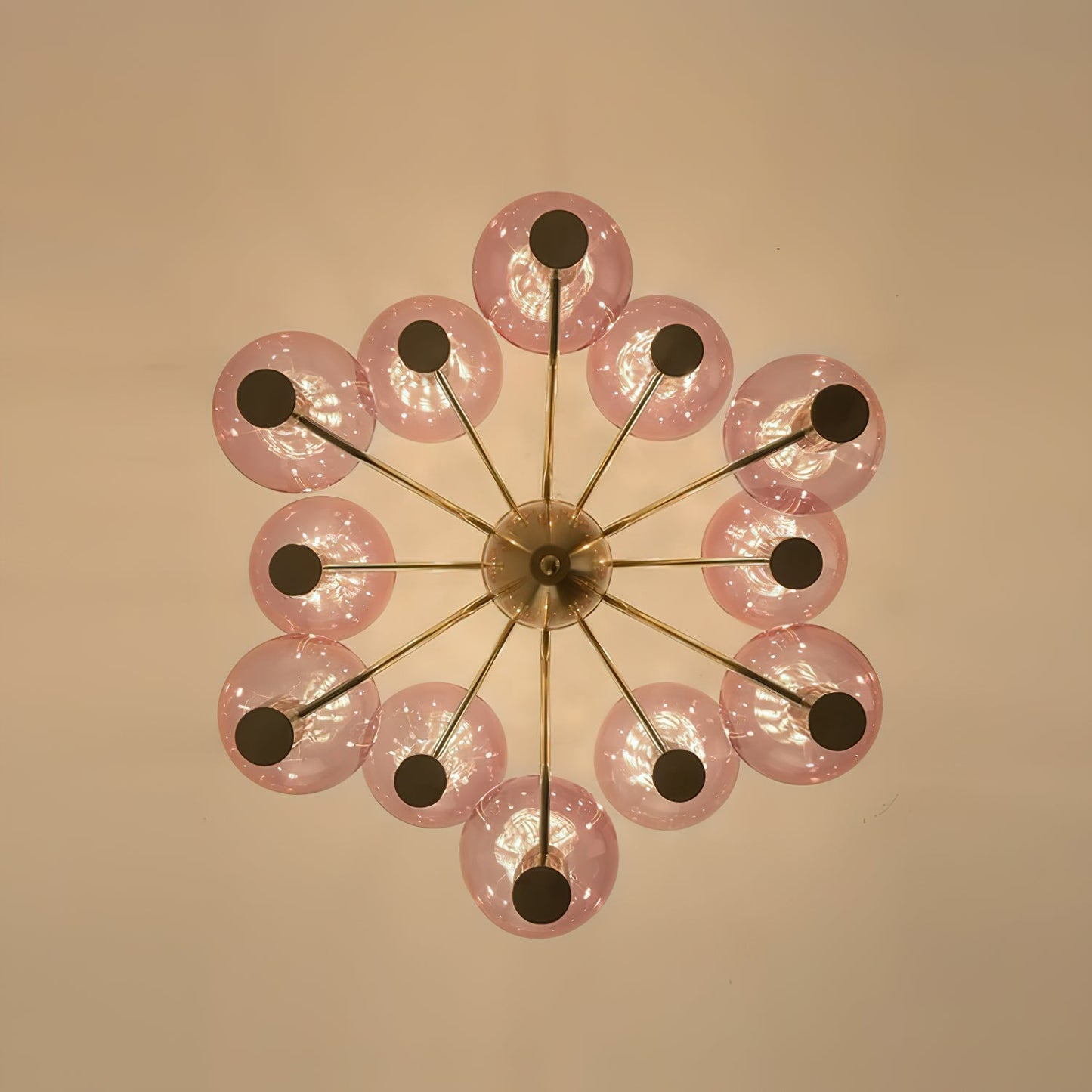 Patricia Glass Chandelier - Modern Pink & Smoke Gray Glass Globe Pendant | Playful Luxury Lighting