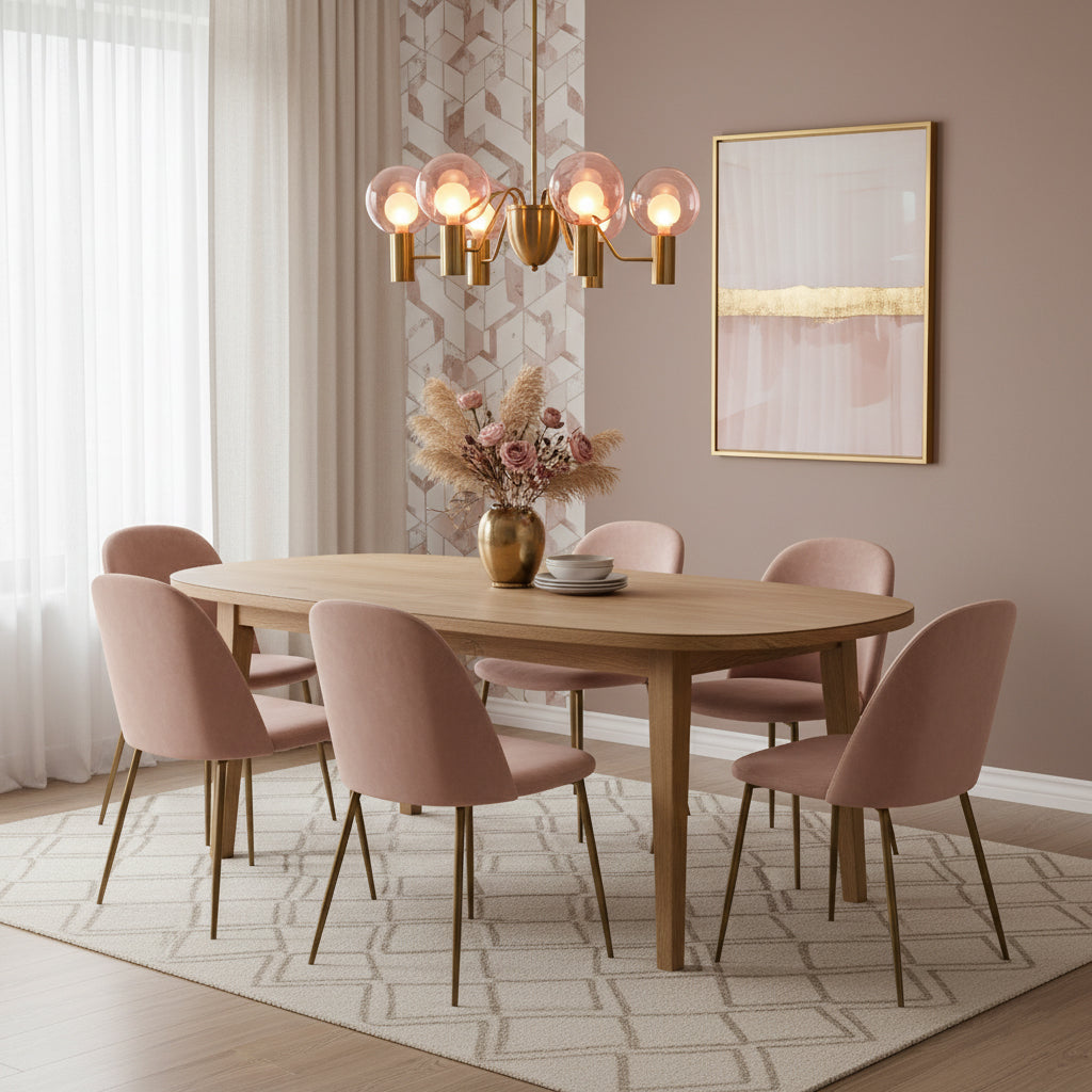 Patricia Glass Chandelier - Modern Pink & Smoke Gray Glass Globe Pendant | Playful Luxury Lighting