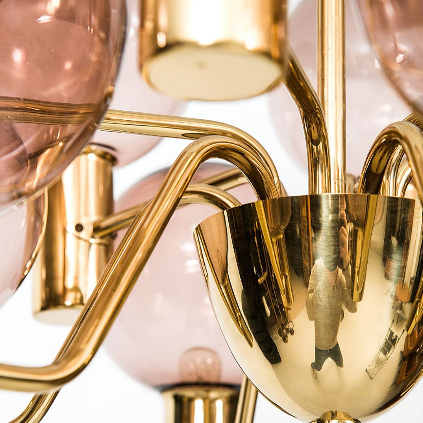Patricia Glass Chandelier - Modern Pink & Smoke Gray Glass Globe Pendant | Playful Luxury Lighting