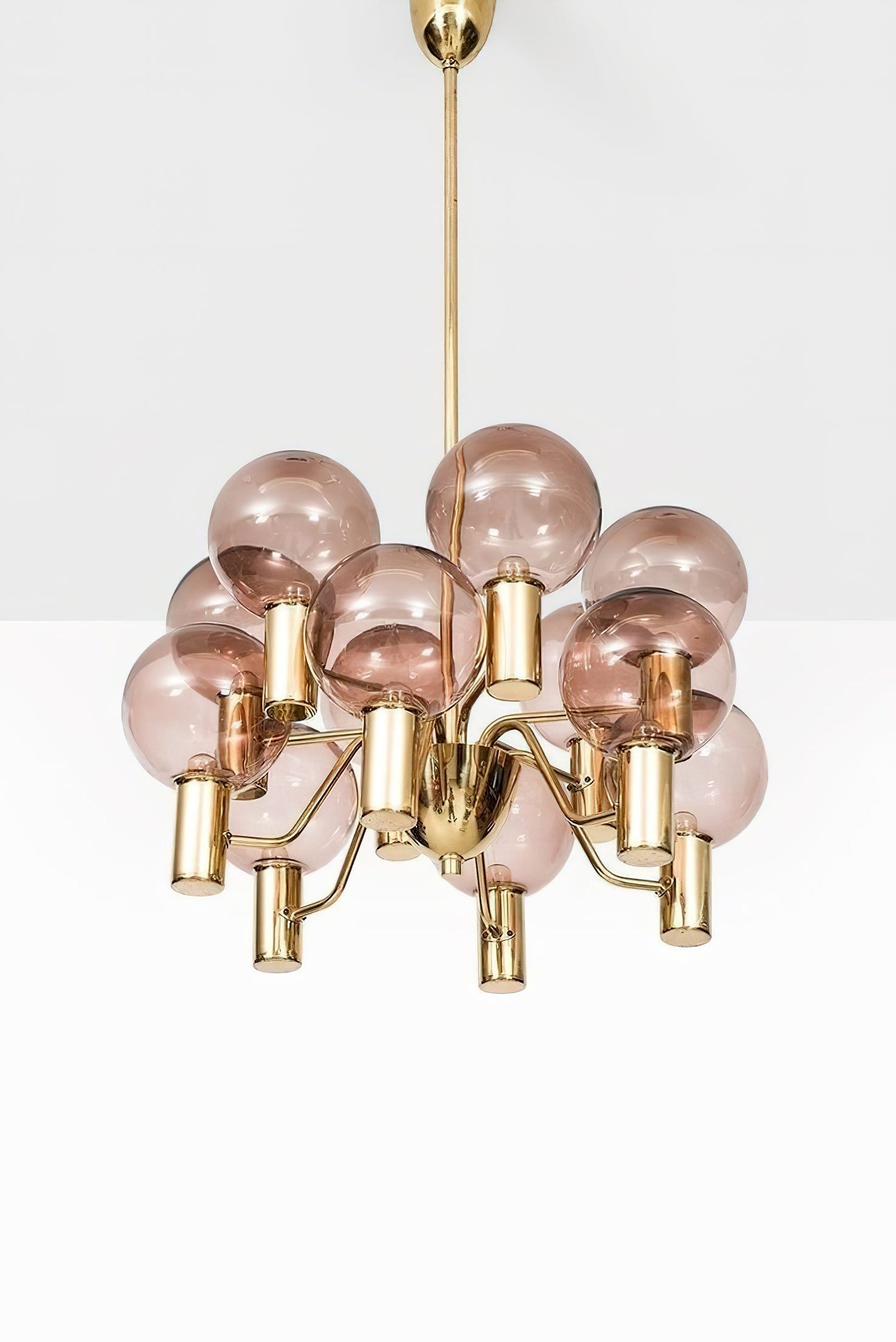 Patricia Glass Chandelier - Modern Pink & Smoke Gray Glass Globe Pendant | Playful Luxury Lighting