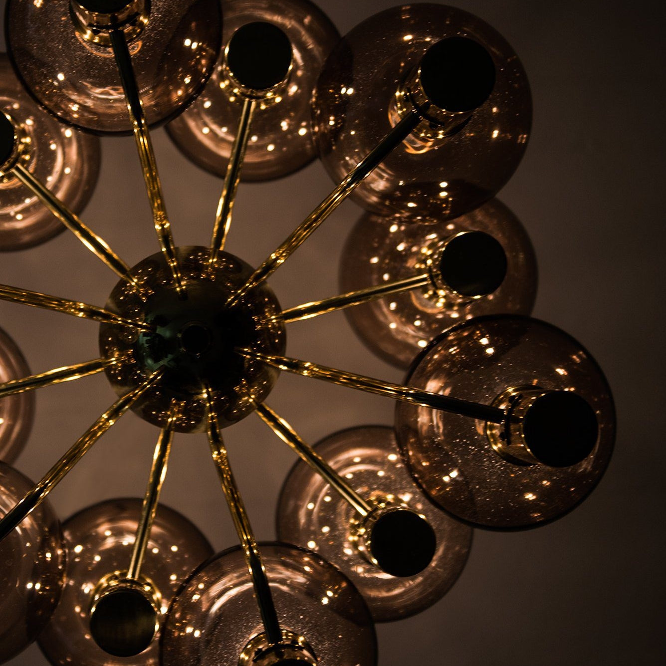 Patricia Glass Chandelier - Modern Pink & Smoke Gray Glass Globe Pendant | Playful Luxury Lighting