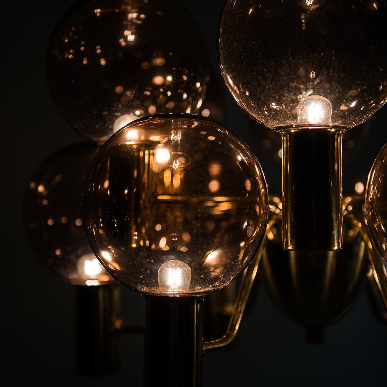 Patricia Glass Chandelier - Modern Pink & Smoke Gray Glass Globe Pendant | Playful Luxury Lighting