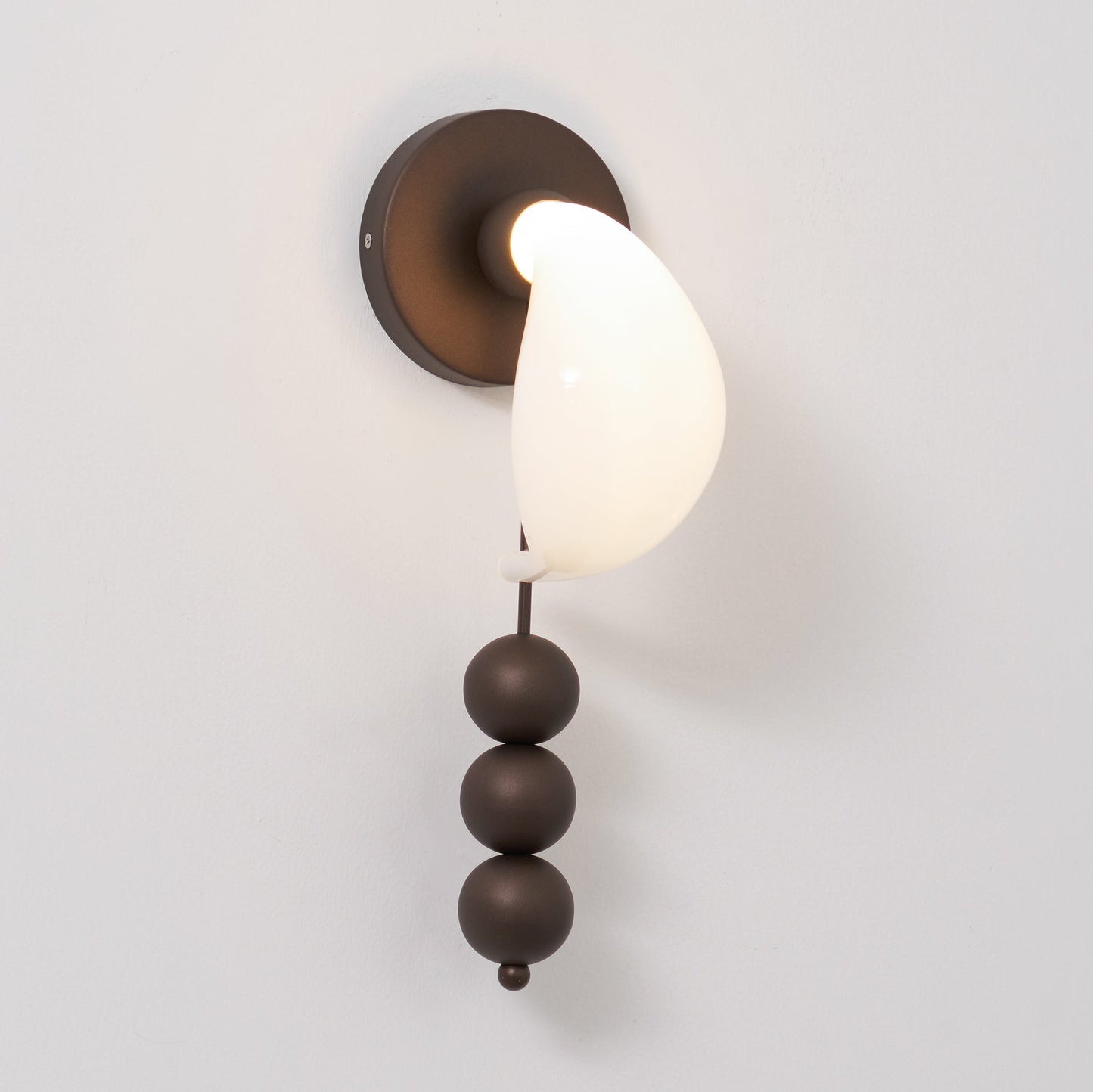 Patty Wall Lamp - Murano Glass Crescent & Solid Brass Beaded Sconce | Heirloom Jewelry Inspired Lighting