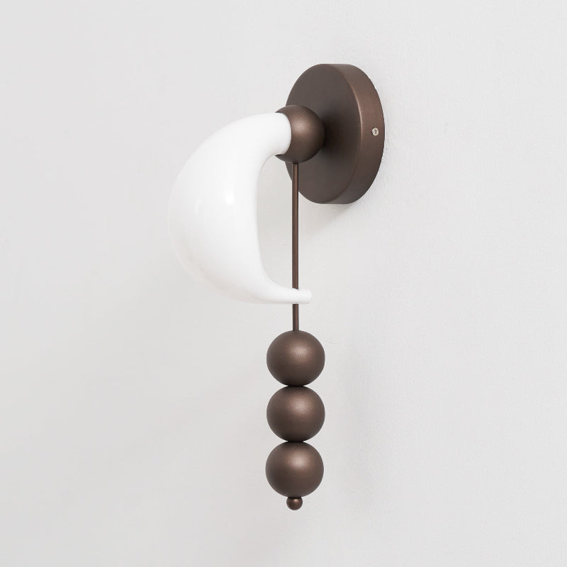 Patty Wall Lamp - Murano Glass Crescent & Solid Brass Beaded Sconce | Heirloom Jewelry Inspired Lighting