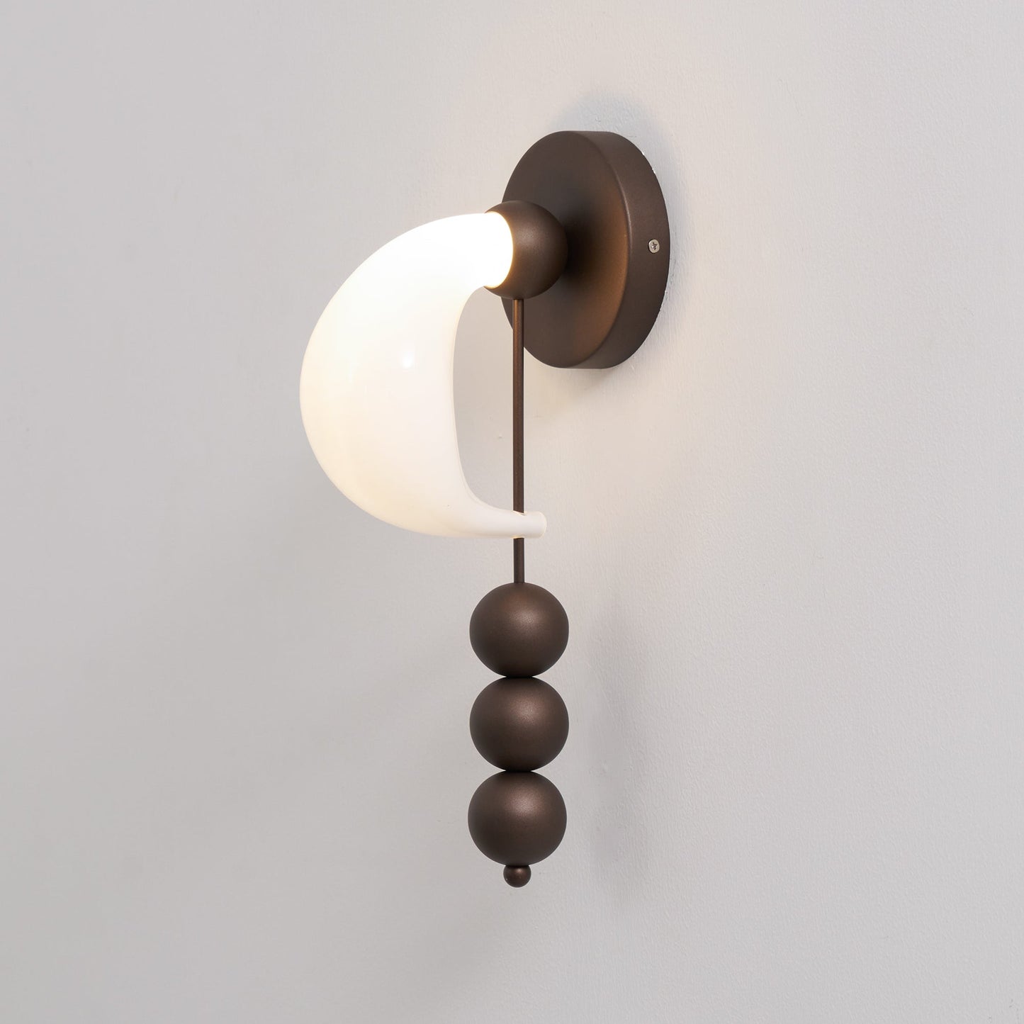 Patty Wall Lamp - Murano Glass Crescent & Solid Brass Beaded Sconce | Heirloom Jewelry Inspired Lighting
