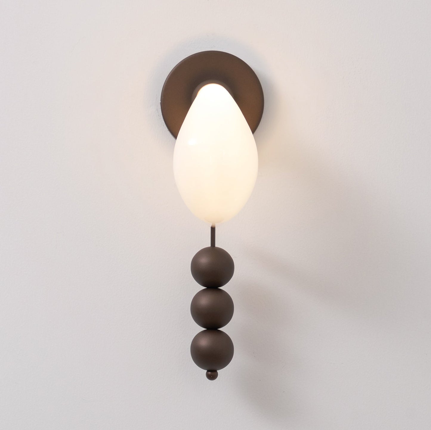 Patty Wall Lamp - Murano Glass Crescent & Solid Brass Beaded Sconce | Heirloom Jewelry Inspired Lighting