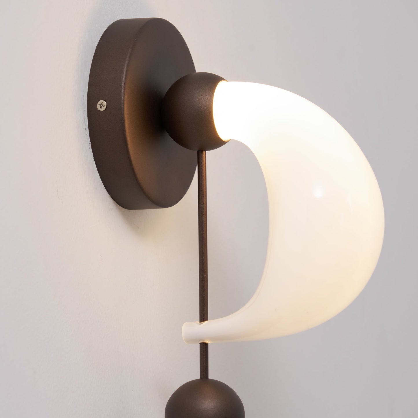 Patty Wall Lamp - Murano Glass Crescent & Solid Brass Beaded Sconce | Heirloom Jewelry Inspired Lighting